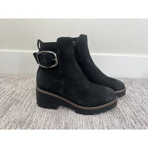 Blondo Women's Danika Waterproof Ankle Boot Black Leather, Buckle, Size 6